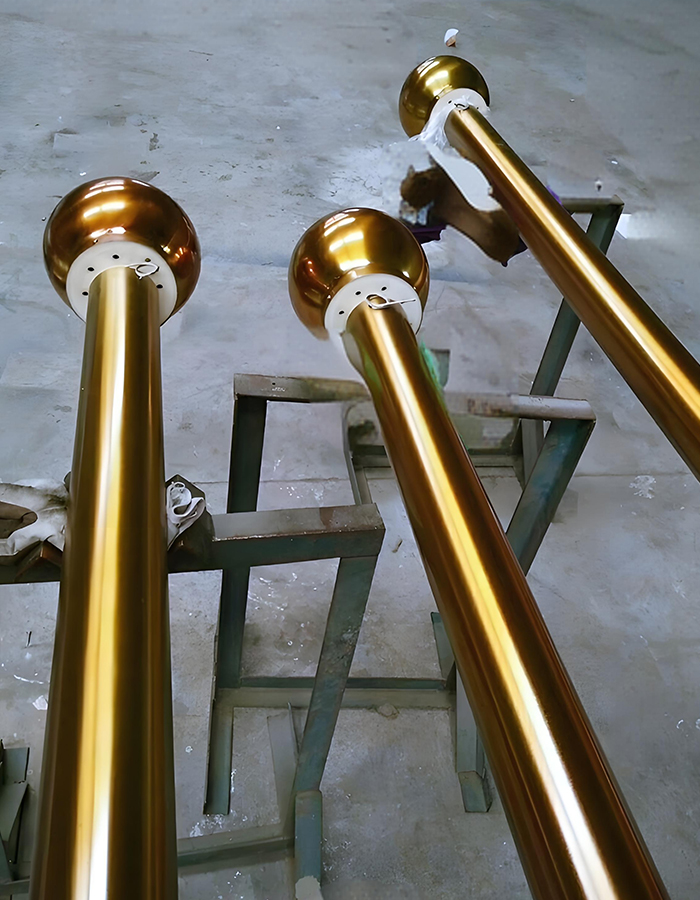 Titanium corrosiebestendige, met de hand gebogen conische vlaggenmast Titanium corrosiebestendige, met de hand gebogen conische vlaggenmast